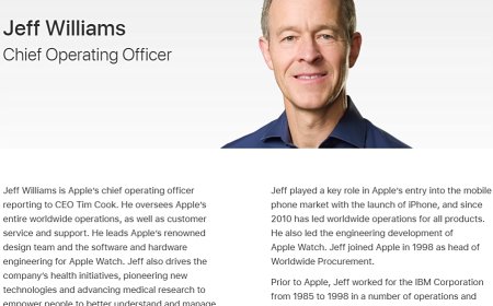 苹果宣布重大人事变动：曾被视为库克接班人的杰夫・威廉姆斯今年退休，萨比赫・汗接替 COO 职位