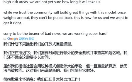 奥尔特曼宣布延期 OpenAI 首个开源权重 AI 模型