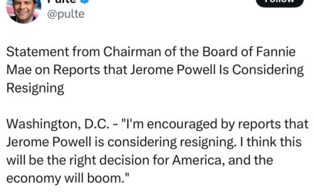 美政府高官公开发帖暗示：鲍威尔考虑辞职