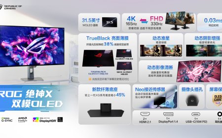 华硕 OLED 显示器 ROG 绝神 X 本月 18 日开售：2160p165Hz / 1080p330Hz