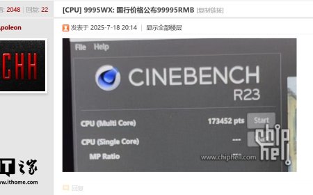 近 10 万元 AMD Threadripper PRO 9995WX 跑分曝光：多核超 7995WX 处理器约 46%