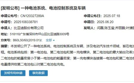 比亚迪新专利实现电池包尺寸不变、续航里程增大