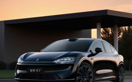 鸿蒙智行新款智界 R7 轿跑 SUV“渲染图”曝光：车标上车、前保样式更新