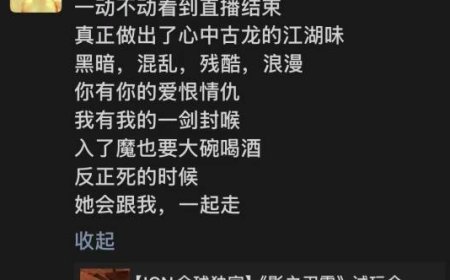 《黑神话：悟空》制作人冯骥评价《影之刃零》实机：真正做出了心中古龙的江湖味