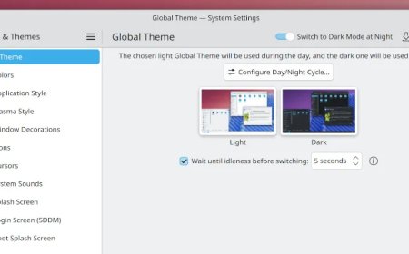 KDE Plasma 6.5 迎来昼夜自动切换亮暗主题功能，类似苹果 macOS