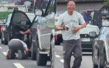 阿伯對前車「下跪、鑽車底」他疑惑錄影　結局超級暖獲18萬讚
