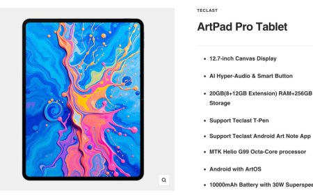 台电“高端平板电脑”ArtPad Pro 规格公布：联发科 G99 + 8G RAM、12.7 英寸 2K 60Hz 面板