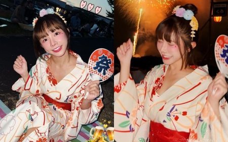 巫苡萱飛日「辣穿浴衣」朝聖花火大會！　許願：想和另一半看煙火