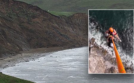 Hikers rescued by helicopter from remote beach after rising tides cut off their only way out