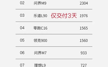 消息称乐道 L90 上市 72 小时交付 1976 辆，跻身大型 SUV 销量周榜 top3