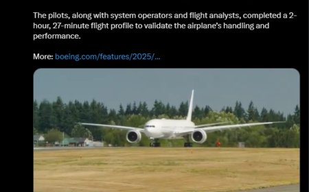 向交付迈出重要一步：波音宣布第五架 777-9 飞机首次试飞成功