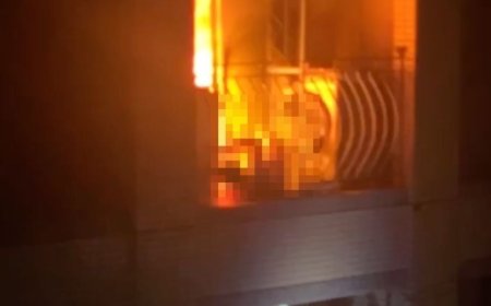 台中惡火「男子困9樓陽台」被燒死　驚悚畫面曝