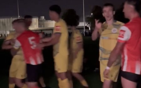 Mass brawl breaks out and referee knocked over in ‘most football match ever’