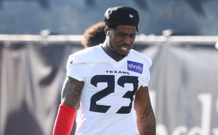 Texans' C.J. Gardner-Johnson carted from West Virginia training camp finale with possible leg injury: report