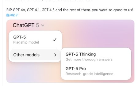 已切换至 GPT-5：OpenAI ChatGPT AI 聊天机器人告别 4o / 4.5/4.1 等混乱模型