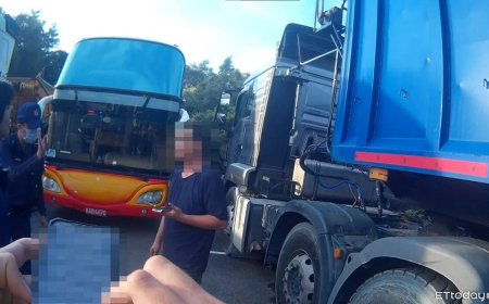 大貨車沒掛大牌還違停！心虛狂逃15公里　吃10張罰單恐噴25萬