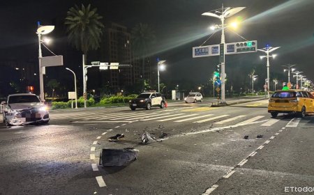 高雄BMW不甩號誌畫面曝！對向小黃閃不及衝撞　車頭毀釀1傷