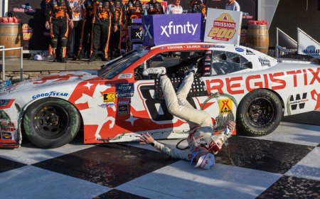 NASCAR driver Connor Zilisch breaks collarbone after hard fall in Victory Lane