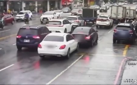 高雄黑白賓士街頭上演追逐賽　狂飆逼車、攔停畫面曝光