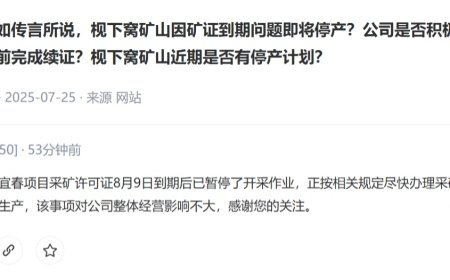 宁德时代回应江西宜春锂矿暂停开采：正按相关规定尽快办理采矿证延续申请