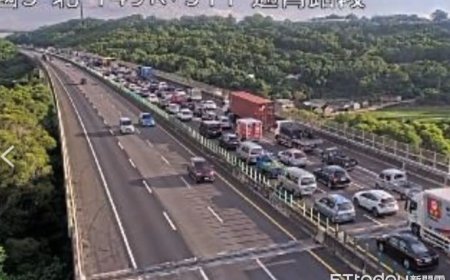 國3苗栗苑裡4大車連環撞2傷！交通大打結　傍晚6時還在塞