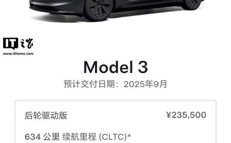 830 公里续航最强特斯拉车型开卖：Model 3 长续航后轮驱动版 26.95 万元起