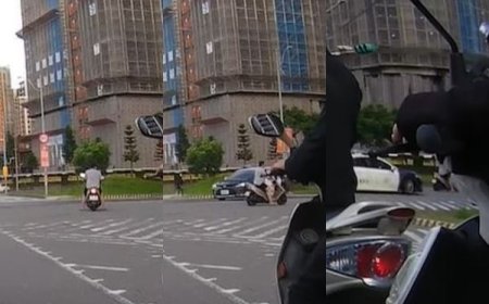 20秒療癒片！騎士闖紅燈警車面前轉彎　網友笑翻：遇到天敵