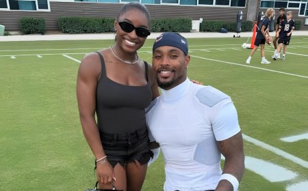 Simone Biles drops five-word message after appearing at Bears training camp with NFL husband