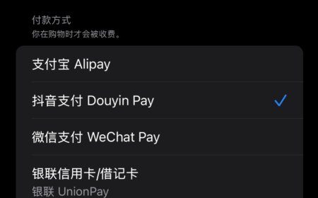 苹果 App Store 中国区灰度测试抖音支付选项