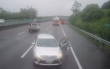 車禍忘拉手煞車「神力阿姨」單手拉車　奇葩畫面曝光網友朝聖