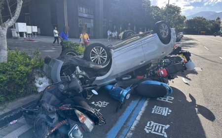 快訊／前一晚吃安眠藥…新北男「開車連撞10機車」！現場畫面曝光