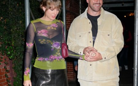 Every Time Taylor Swift and Travis Kelce Blushed Over Each Other in Public