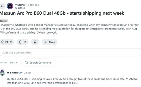 消息称铭瑄双芯 48GB 显存锐炫 Pro B60 显卡定价约合 1200 美元