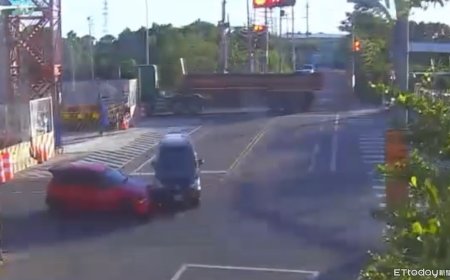 荒唐畫面曝！桃園男遭「闖紅燈轎車撞」　6人棄車裝沒事逃了