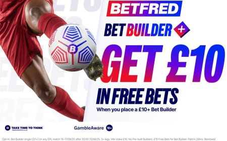 Bet £10 on a bet builder and get £10 in free bets on Betfred