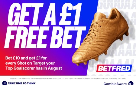 Back a player to be Top Goalscorer in Premier League get £1 free bets for every Shot On Target!