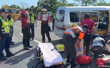 快訊／廂型車國道追撞防撞車！　嘉義某國中棒球隊8傷送醫