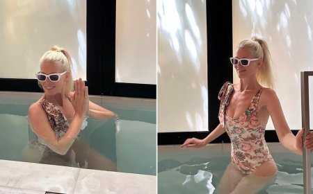 Supermodel Claudia Schiffer, 54, shows off youthful figure during summer ice plunge