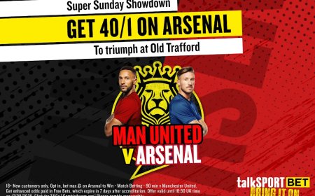 Man United vs Arsenal betting offer: Get 40/1 on the Gunners to win on talkSPORT BET