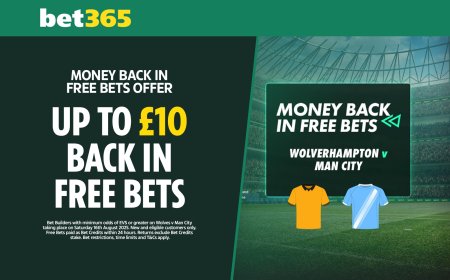 Wolves vs Man City offer: Money back in free bets up to £10 on bet365