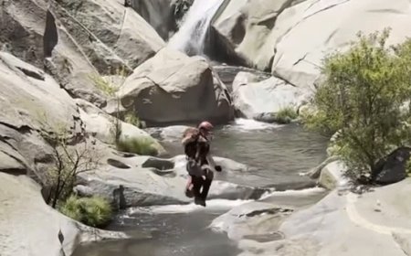 California man rescued by helicopter after spending two days trapped behind waterfall