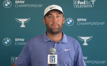 ‘My goodness’ – Scottie Scheffler stunned as reporter throws rival player under the bus