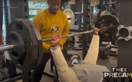 Deion Sanders casually benched 245 pounds in winter coat and chains without warming up after medical scare