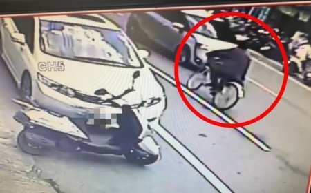 彰化男拿刀騎單車！逆向砍汽機車「後照鏡全毀」　警鎖定身分追查