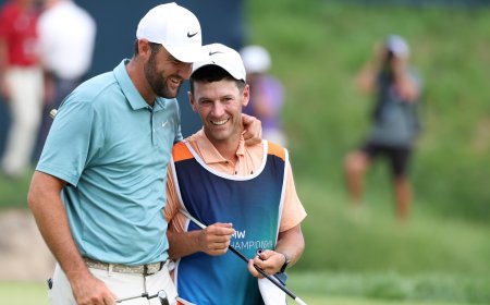 Scottie Scheffler’s stand-in caddie banks $360k as world No.1 stays on pace to eclipse stunning Tiger Woods record