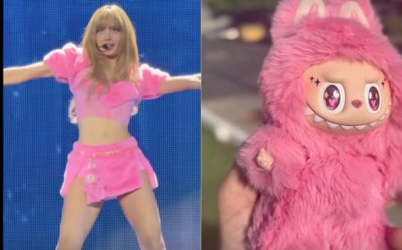 Lisa化身粉紅Labubu性感又可愛　掛著全球唯一公仔唱跳