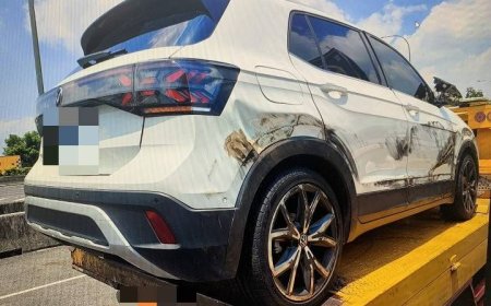 國道大貨車突左偏撞轎車！駕駛撿打火機釀禍　驚險畫面曝