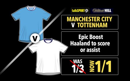 Man City vs Spurs Epic Boost: Haaland NOW 1/1 to score or assist on William Hill