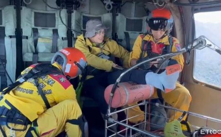 快訊／山友攀中雪山摔傷腳骨折　黑鷹直升機緊急吊掛送醫