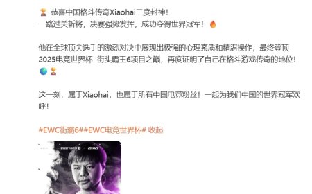 再度登顶！“小孩”曾卓君夺得 2025 电竞世界杯《街头霸王 6》冠军